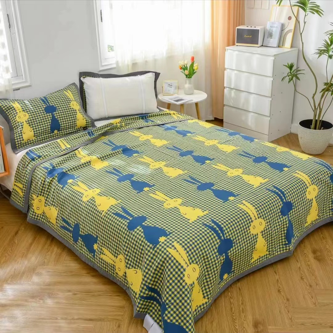 蓝黄兔子软凉席220*230