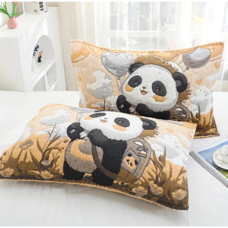 【熊猫盼达】 高端枕巾 全棉加厚枕巾吸水枕巾52*78cm