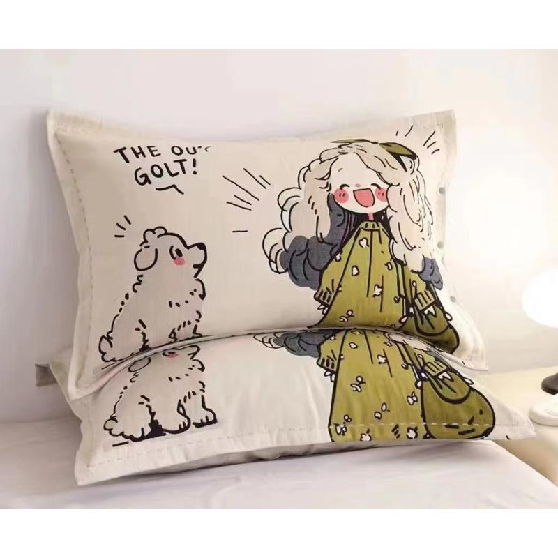 豆丫头 【枕套】 全棉枕套吸水52*78cm