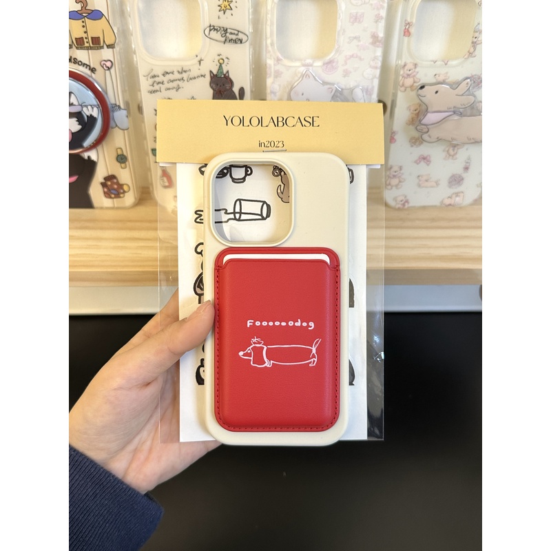 液态硅胶腊肠狗狗磁吸卡包12适用iPhone15promax苹果14手机壳13软