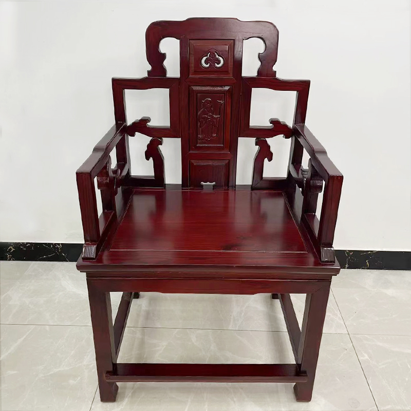 椅子新中式餐椅古典家用实木家具休闲椅茶椅太师椅主人椅皇宫椅