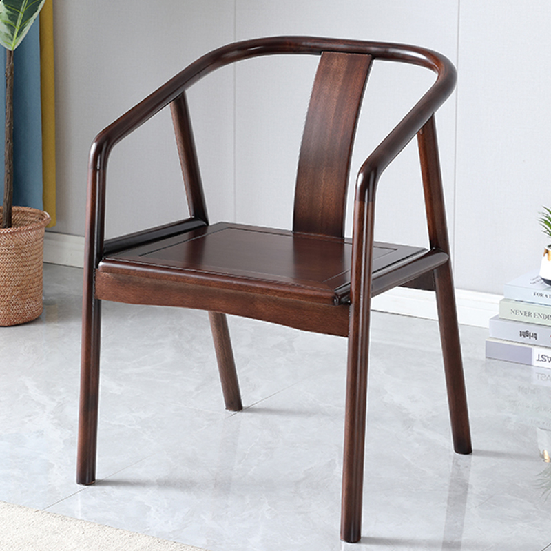 宾客椅实木椅半圆椅新中式靠背椅餐椅家用喝茶桌椅圈椅围椅学习椅