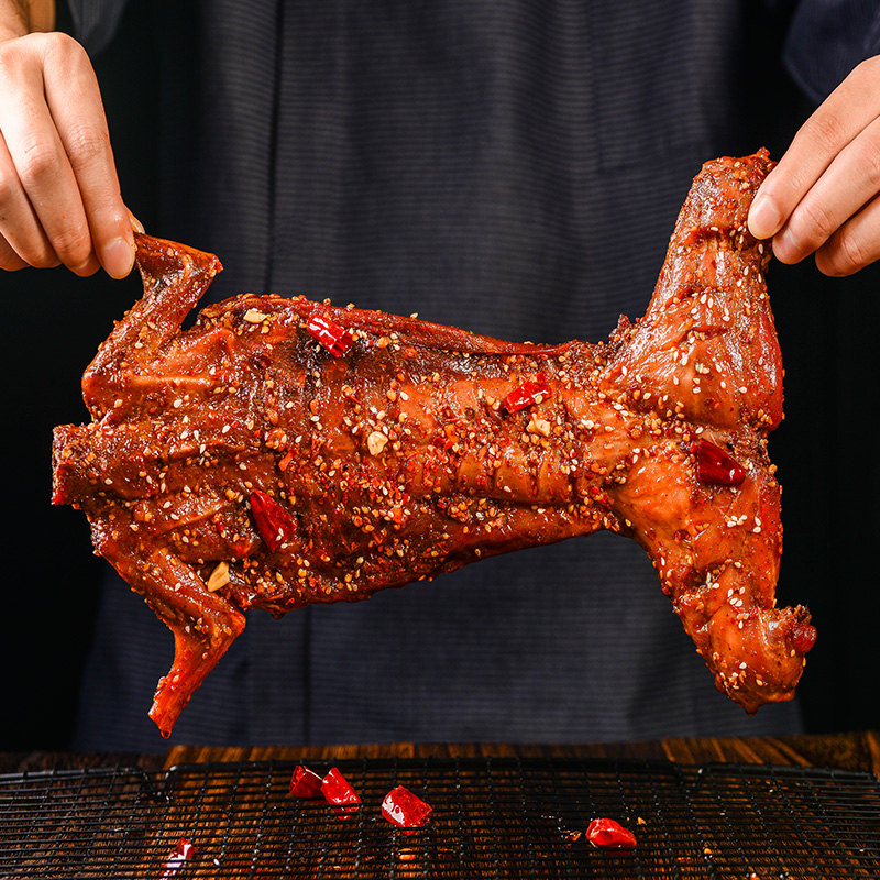 手撕烤兔800g四川特产麻辣烤兔开袋即食整只去兔头中秋好物礼袋装