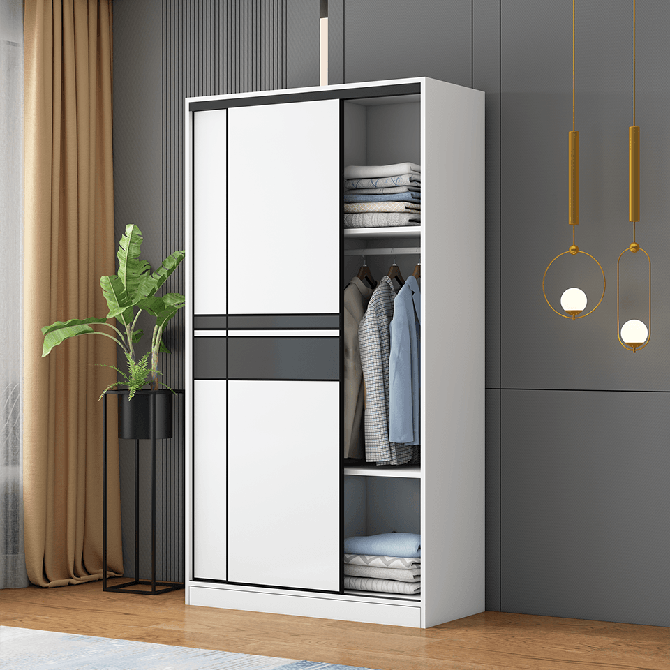 小扬哥推荐小扬实木衣柜家用卧室推拉门大衣橱简约现代单人出租屋