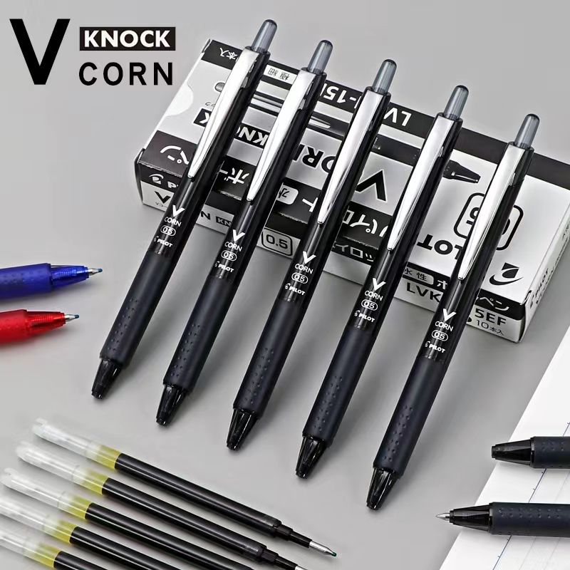 日本PILOT百乐笔黑武士LVKN-15EF按动中性笔签字学生考试刷题用笔