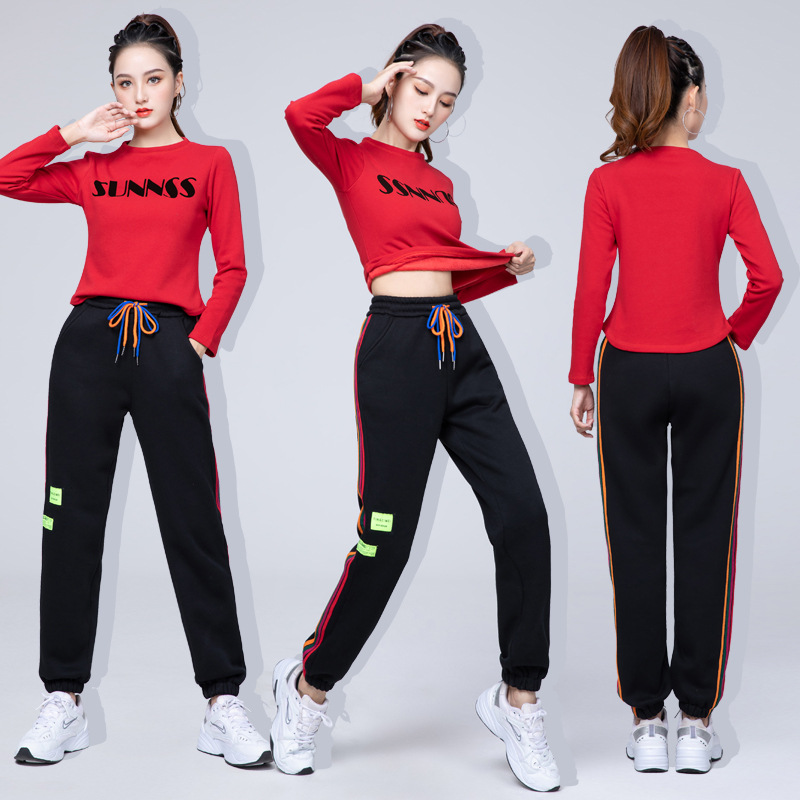 广场舞服装新款秋冬跳舞衣服加绒加厚运动休闲健身曳步舞表演服女