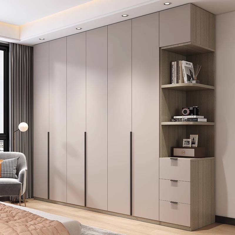 北欧橡木全实木衣柜一门到顶家用卧室成品加高柜子现代简约大衣橱