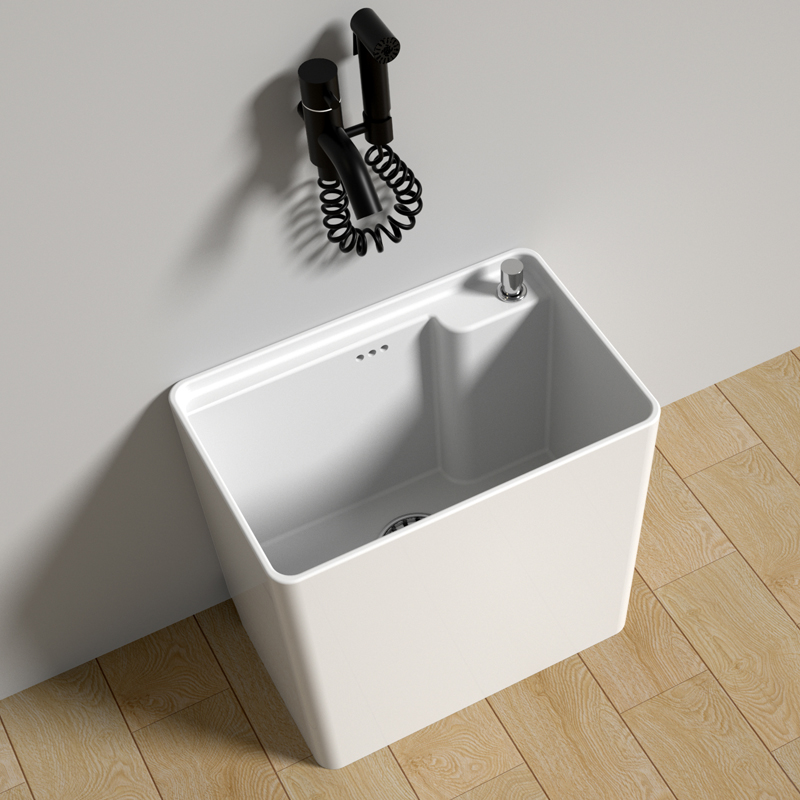 亿路莎阳台拖把池长方形陶瓷拖布池中小号卫生间家用洗地拖盆墩布