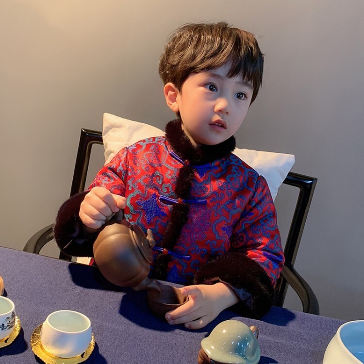男童唐装儿童拜年服中式宝宝汉服中国风国潮过年新年装加棉加厚冬