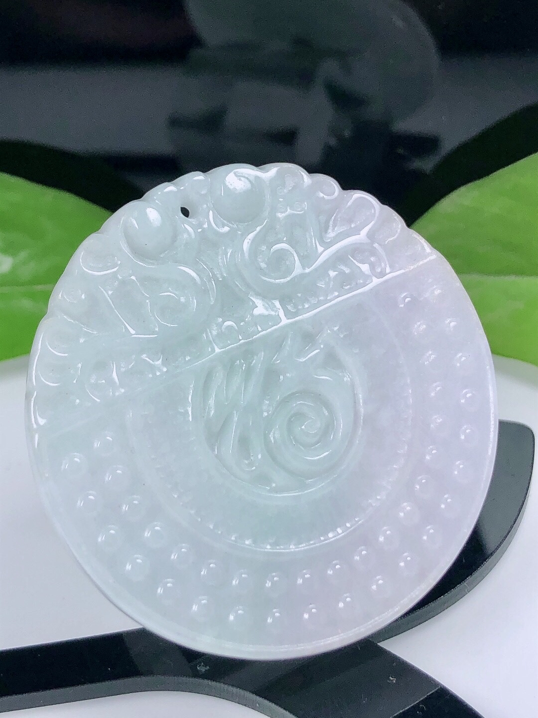缅甸天然翡翠A货，冰润仿古平安福牌吊坠挂件19.06
