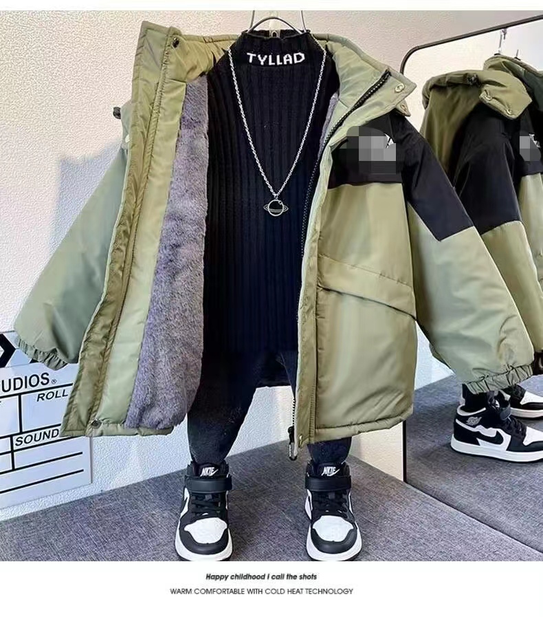 男童棉服2023新气宝宝冬装炸街棉袄儿童加绒加厚派克服棉衣外套潮