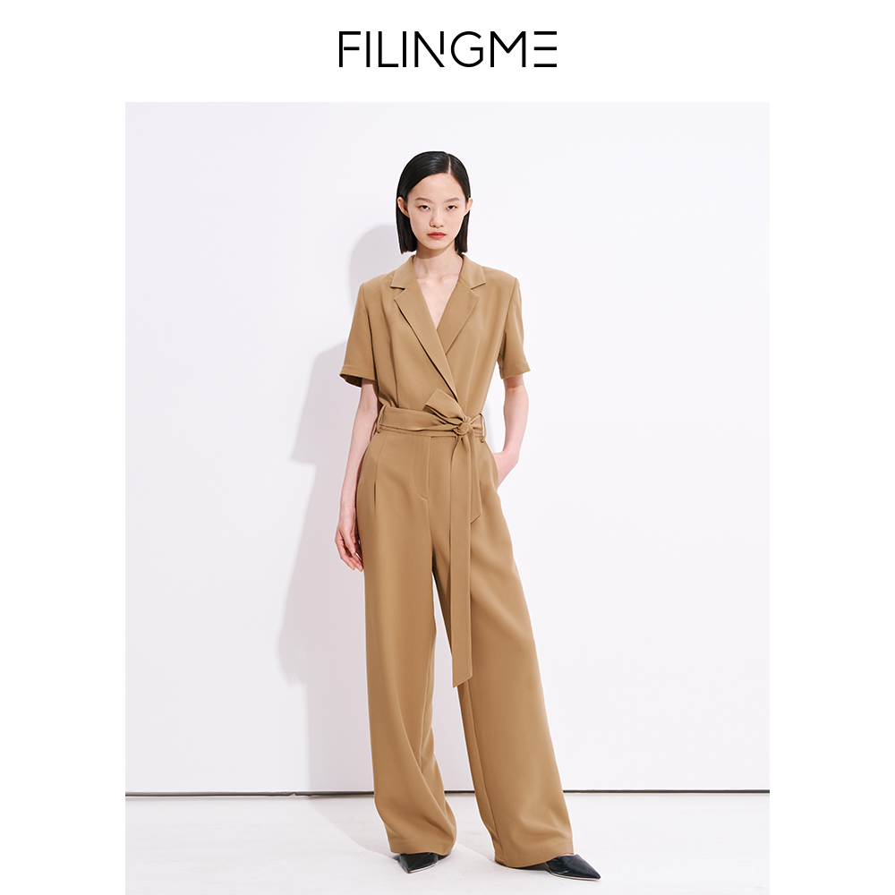 FILINGME 菲埃琳 宽松通勤阔腿连体裤 F23XK274/F23XK326 