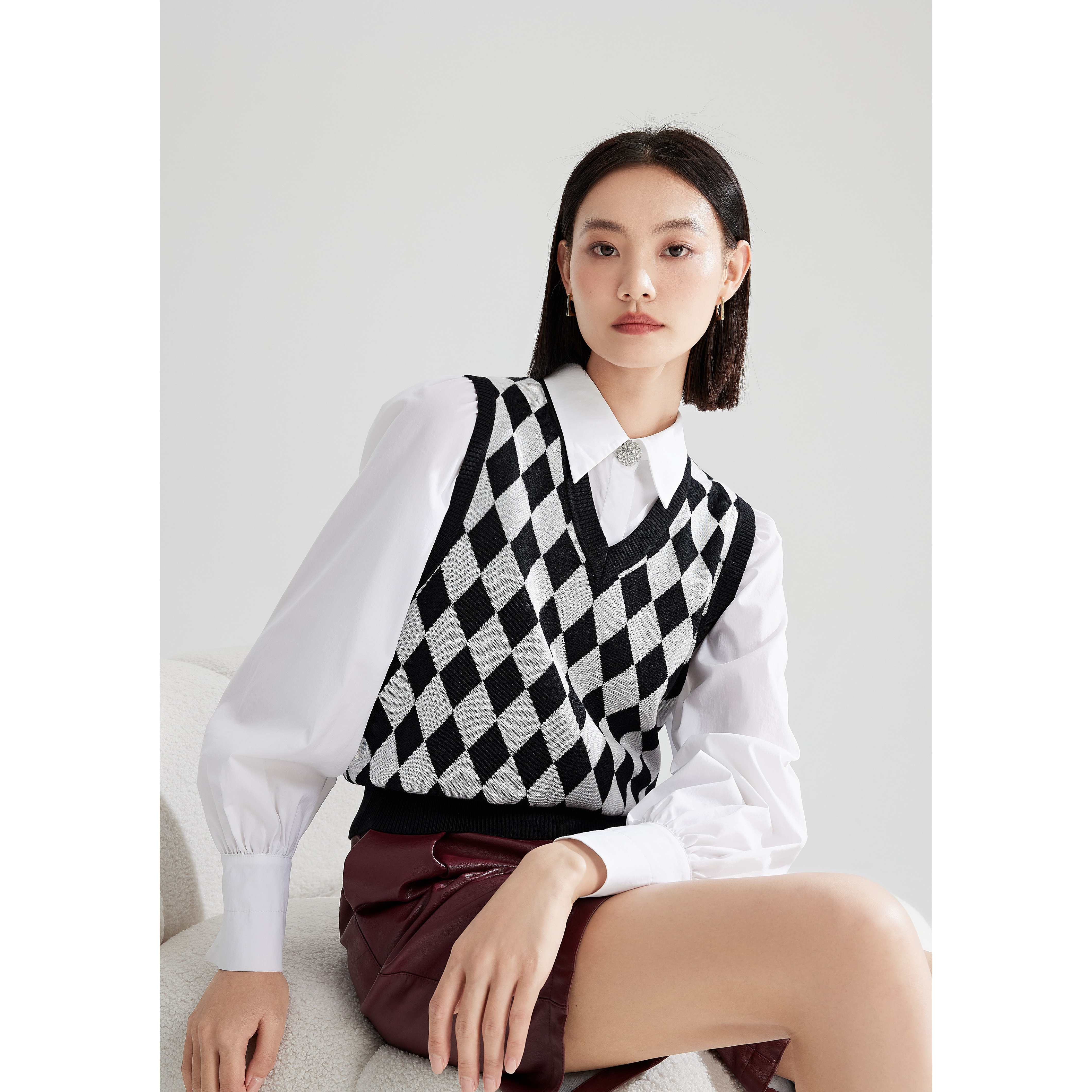 三姐合<A101-A190>2025春夏秋百搭时尚轻奢风长袖短袖针织衫