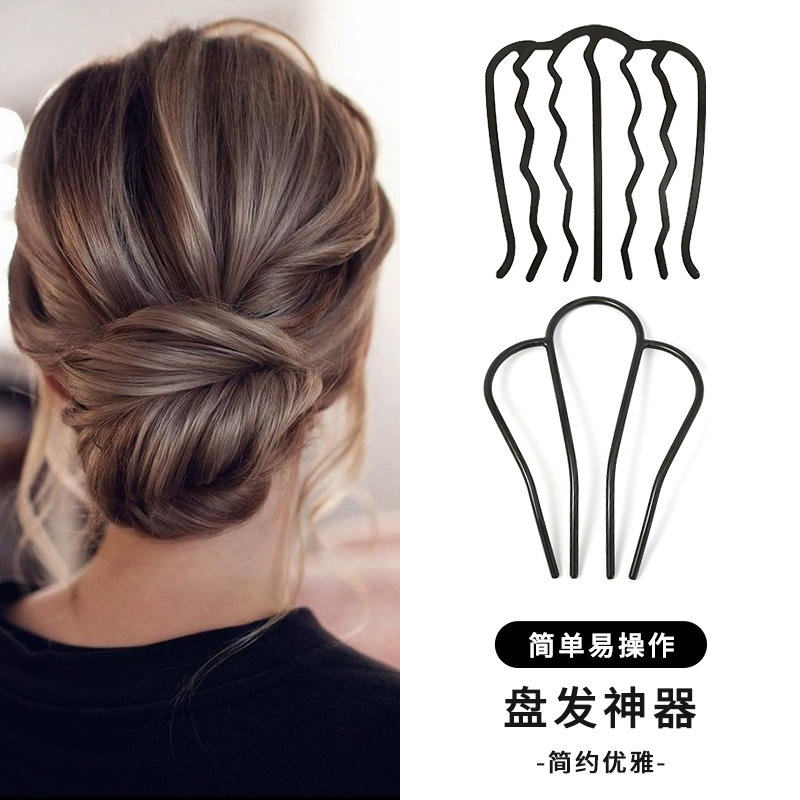 盘发神器插梳女丸子头简约气质高级感发梳2023年网红新款发卡头饰