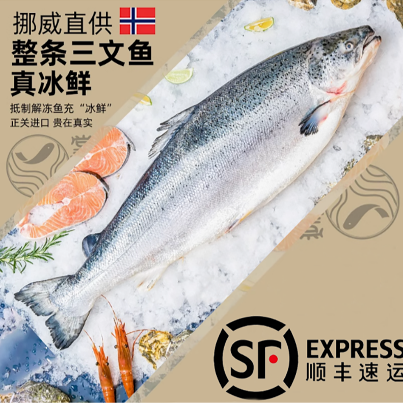 新日期特优级挪威三文鱼冰鲜进口挪威三文鱼冰鲜批发整条