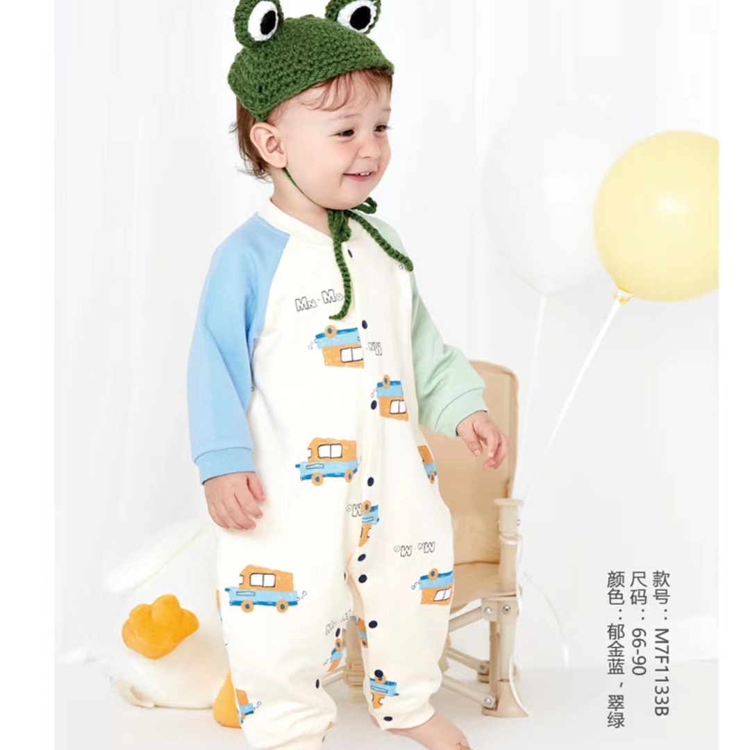 瑁恩瑁爱双层连体爬服衣拉拉双层哈衣连身衣连体衣婴儿服宝宝爬服