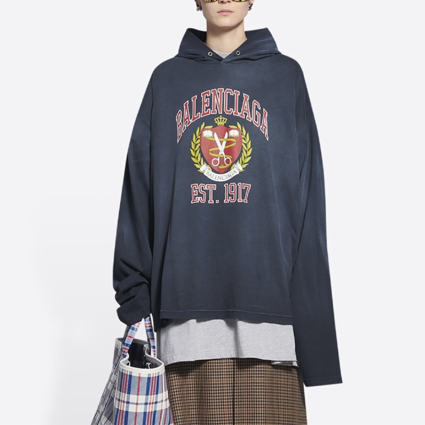 99新 Balenciaga/巴黎世家 CQ 印花长袖卫衣2码/全新带吊/54657