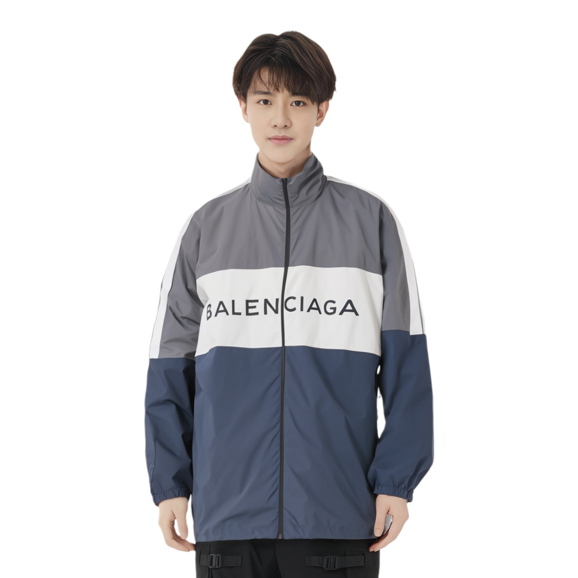 95新 Balenciaga/巴黎世家 7498/字母拼接外套38码/95新/轻微泛白
