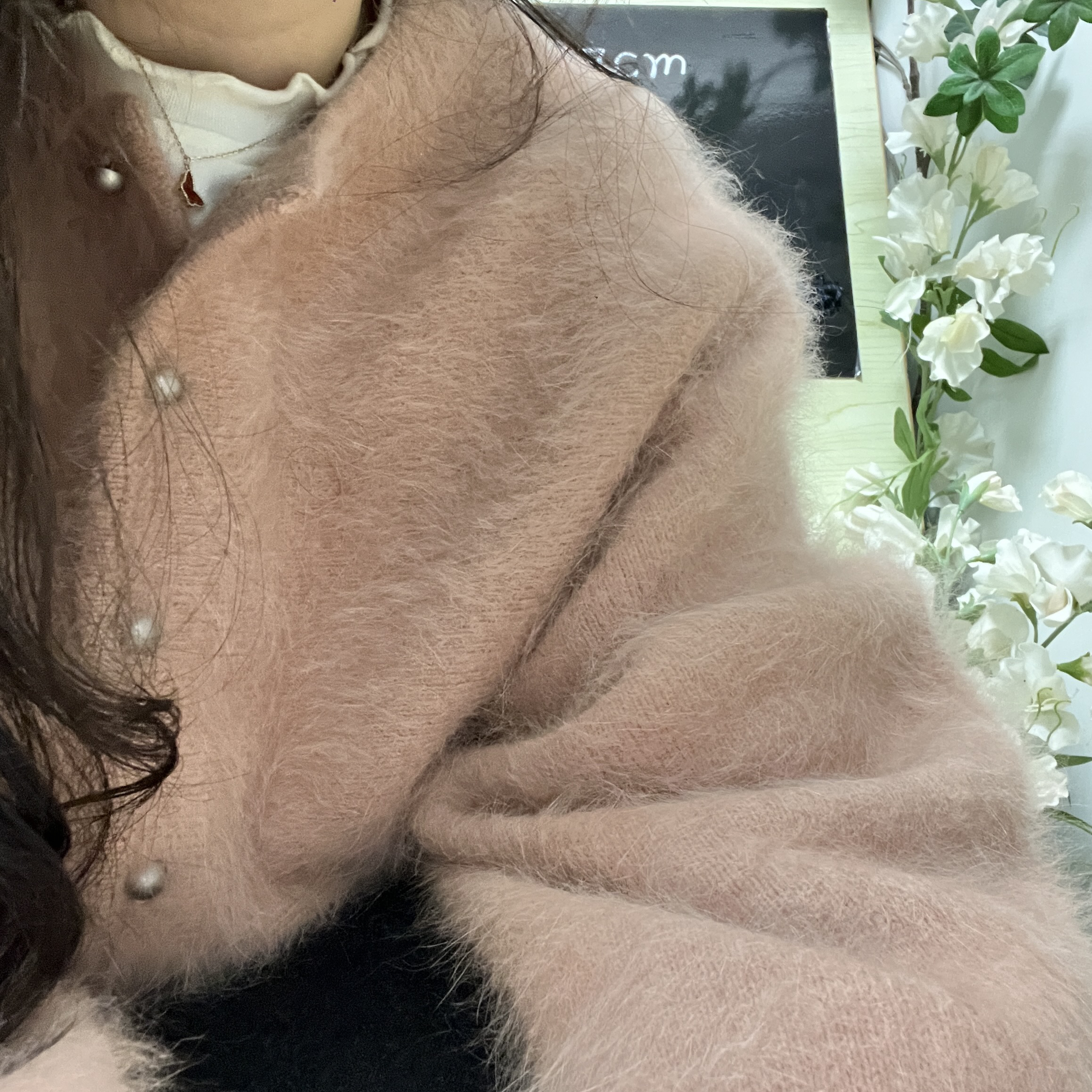 【蝙蝠】浣熊拉绒奶fufu粉软糯针织斗篷感设计外套