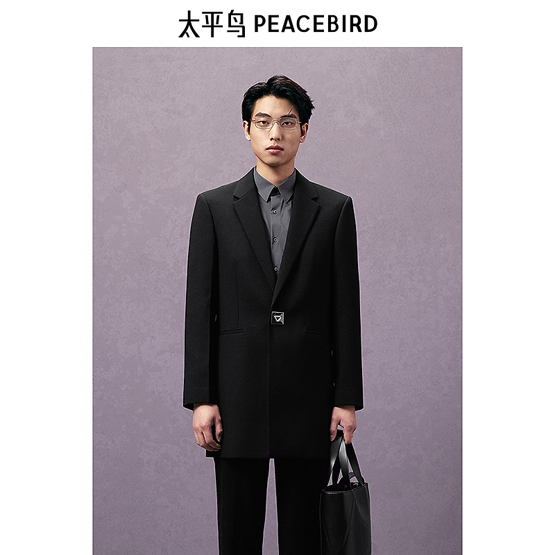 【商场同款】太平鸟男装 西服男春季绵羊毛西装B1BAE3X25