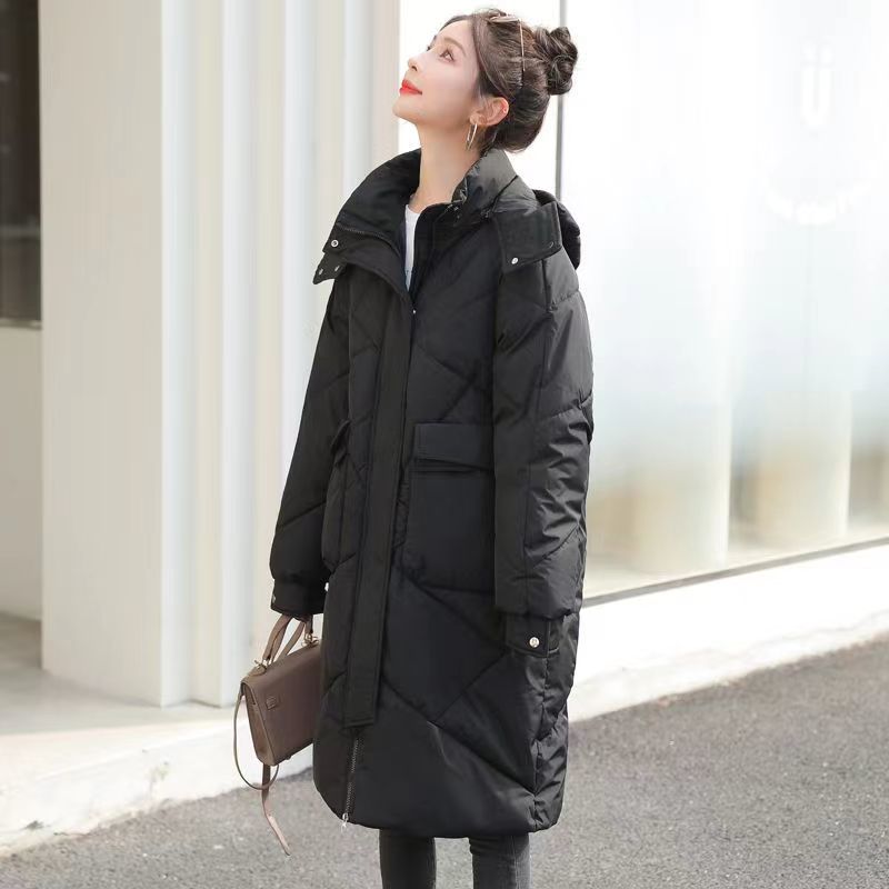雅鹿加厚羽绒羽绒服中长款2023年冬季新款女装棉袄韩版宽松棉衣女