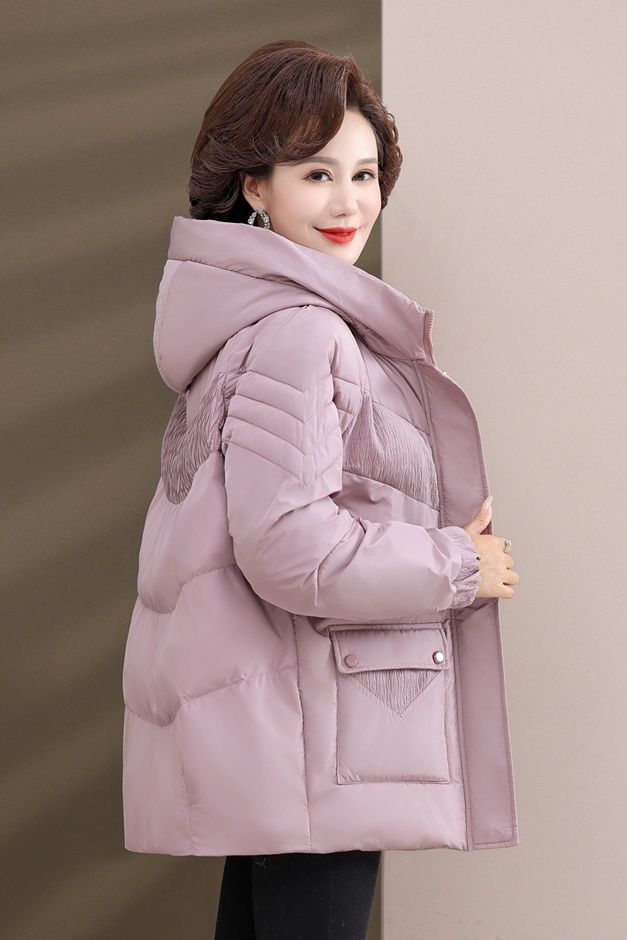 雅鹿妈妈冬装中长款加绒加厚羽绒羽绒服中年女装棉衣外套中老年人