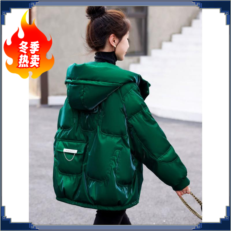 亮面舒适棉服女短款2023冬季新款小个子高端洋气棉衣保暖冬季热卖