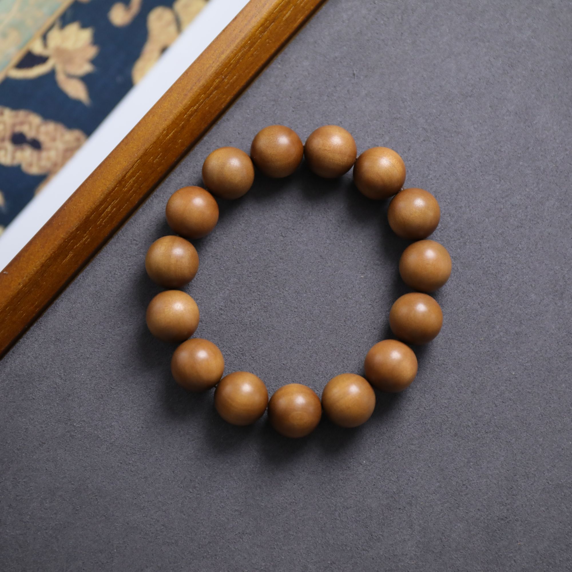 【老料印度迈索尔·黑肉】老山檀单圈手串15mm