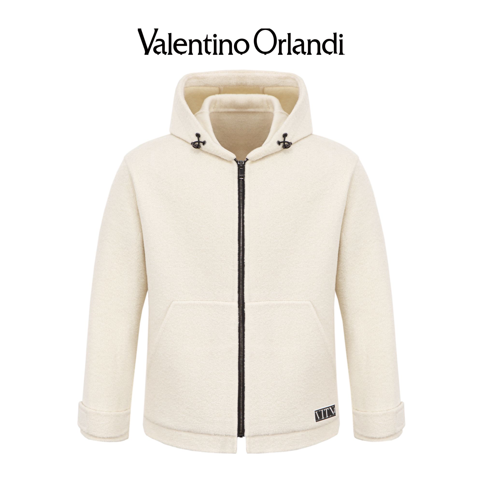 华伦天奴.奥兰迪秋冬连帽拉链毛呢夹克外套男1VJ176089