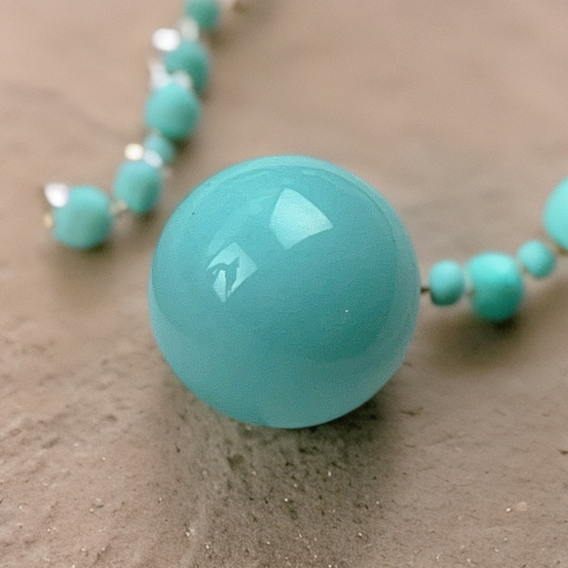 原矿高瓷绿松石圆珠