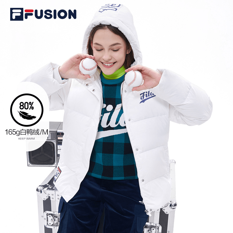 FILA FUSION女款短款潮牌羽绒服休闲冬季新款羽绒服T11W042913F