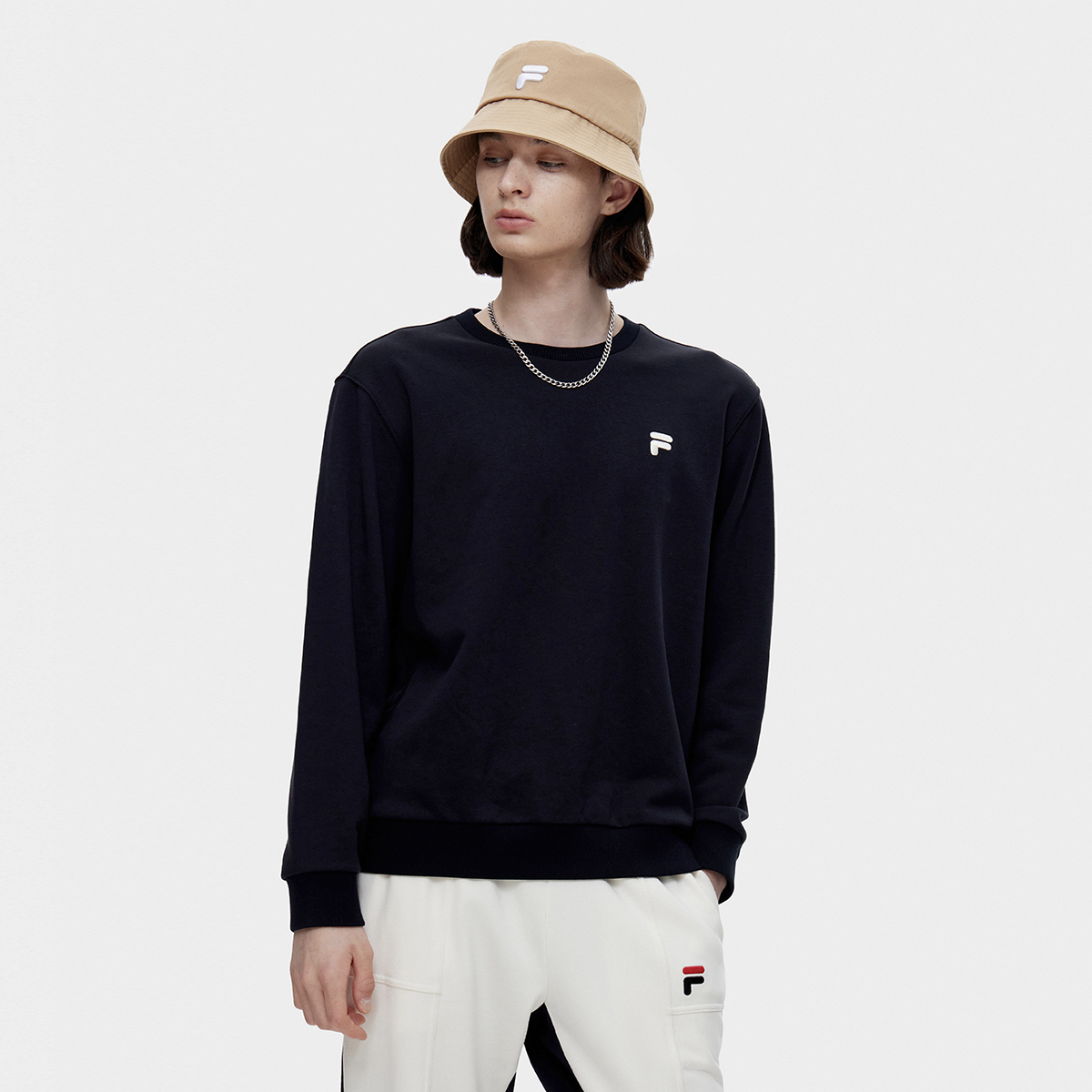 FILA FUSION斐乐男子网球套头卫衣时尚休闲情侣百搭T11M313202F