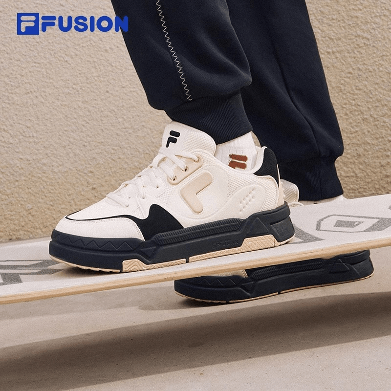 FILA FUSION2024时尚百搭斐乐BANK DX 厚底滑板鞋T12W342206F