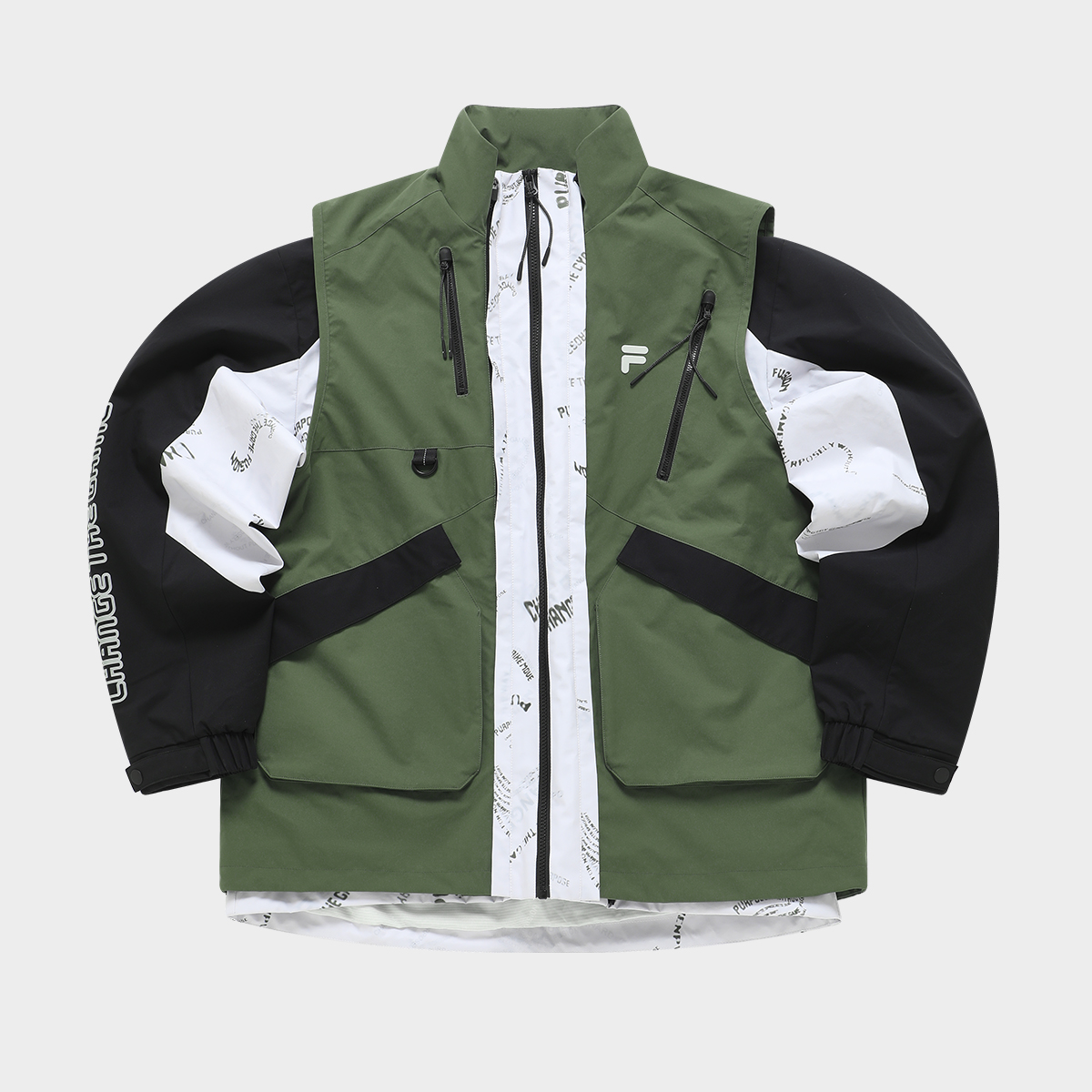 FILA FUSION【两件套】男子潮流运动宽松可拆新机服外套T11M341701F