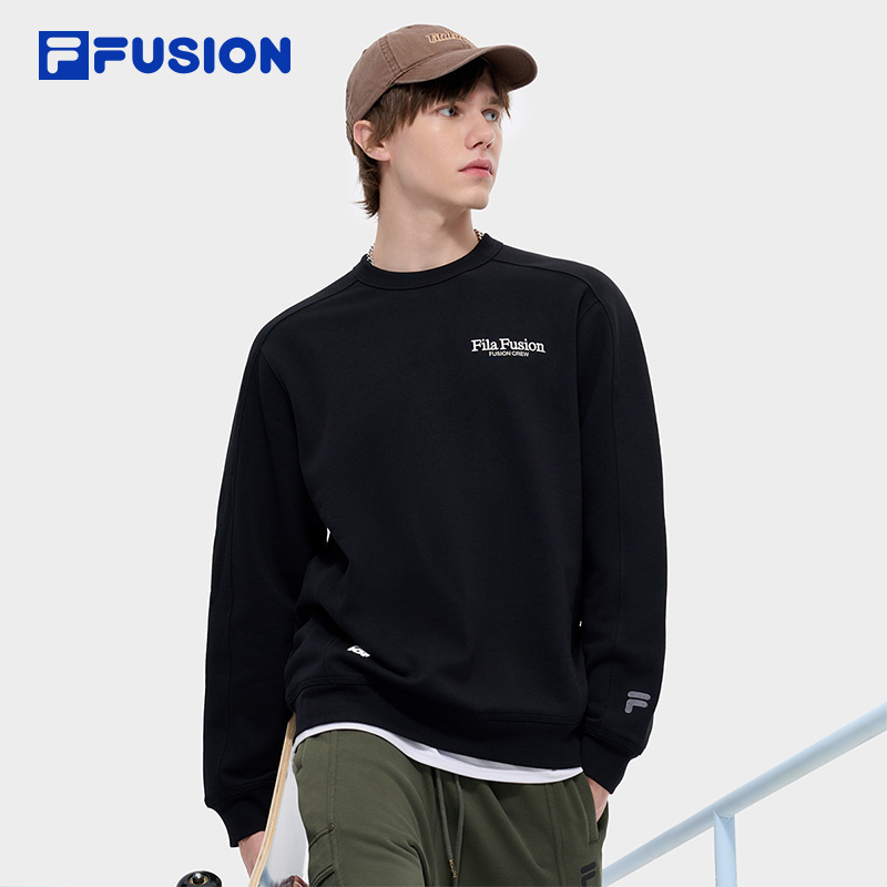 FILA FUSION街头潮流圆领卫衣男士运动休闲简约春秋季T11M443201F