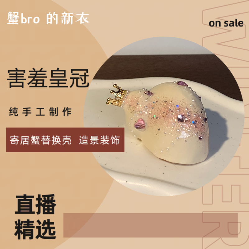 “害羞皇冠”寄居蟹手工替换壳原创纯手工制作造景装饰