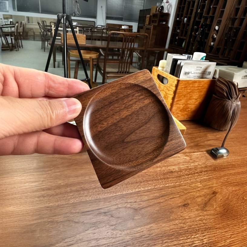 园丰店 红樱桃/白橡木水中月杯垫（9*9*0.8)