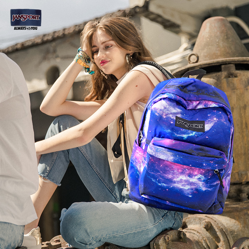 jansport浪漫银河星空双肩包中学生潮流户外时尚初中印花 4QUE91S