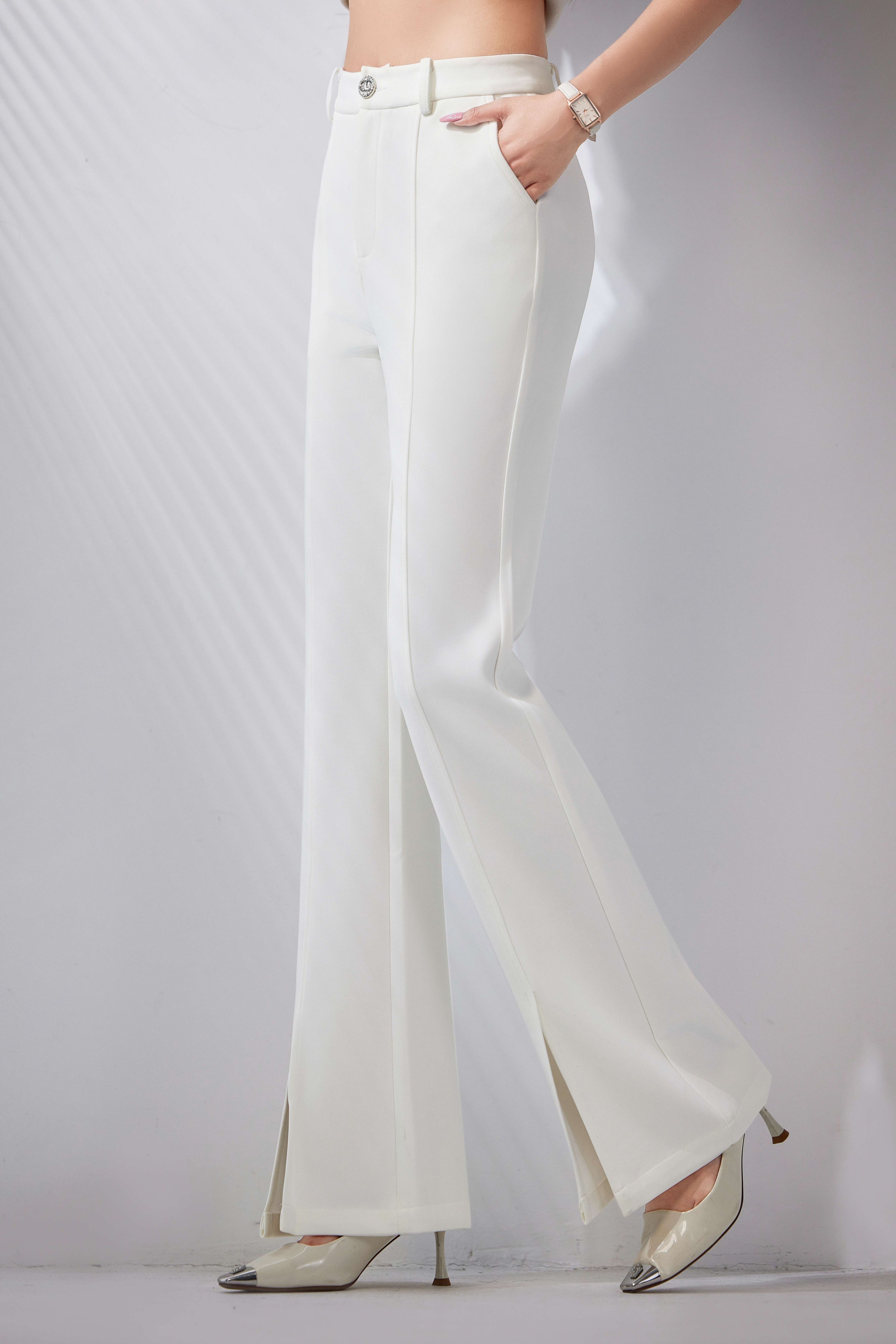 D0919四季新款高弹时尚女微喇裤轻奢百搭时尚包臀显瘦女神长裤