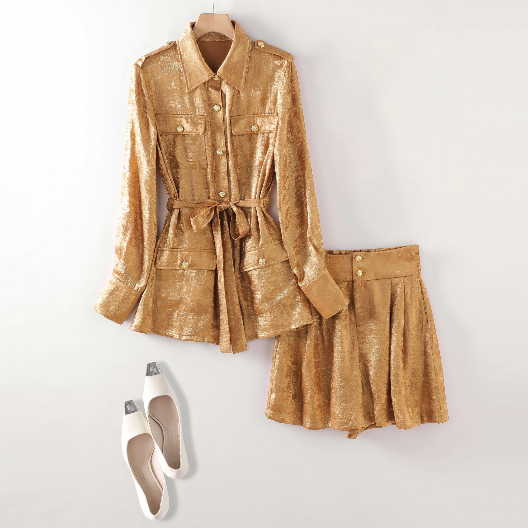 D0226深圳南油春夏新款气质轻奢女套装贵气时尚奢华女洋气衣服女