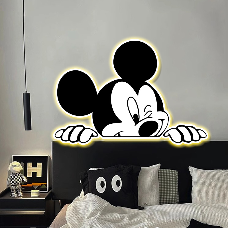 《米老鼠》米奇装饰画卧室床头发光灯挂画卡通创意时尚客厅沙发壁画