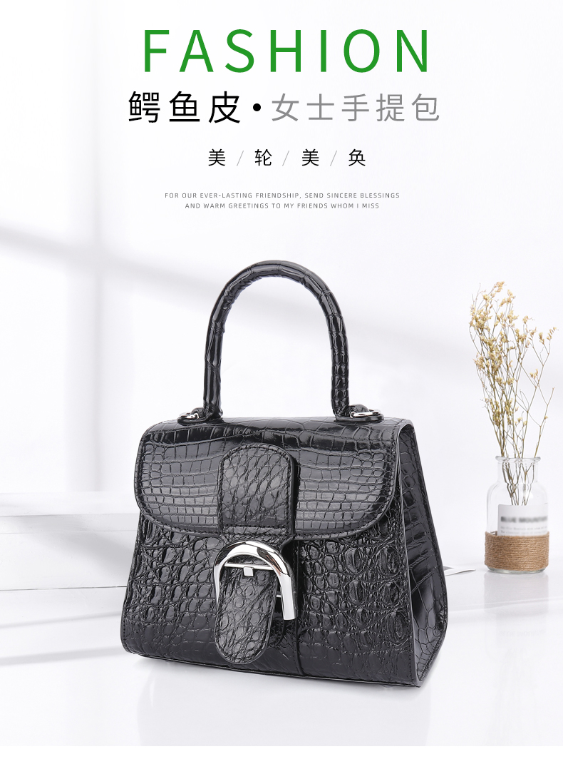 私订达人气质手提包  沃沃稀有鳄鱼皮  时尚走秀名媛轻奢女包