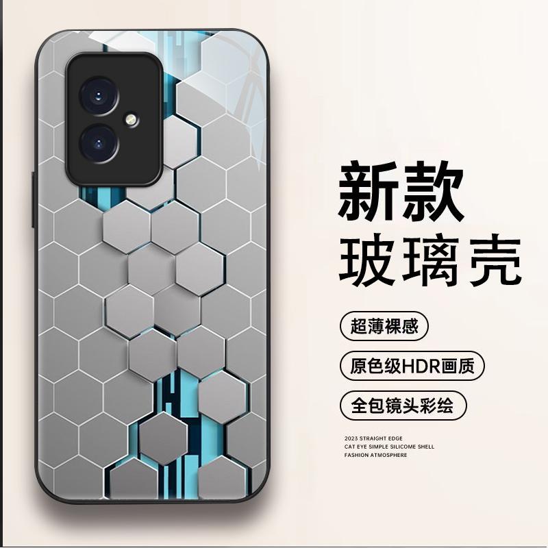 荣耀100手机壳HONOR100玻璃3D视觉图案男款防摔保护套简约创意网
