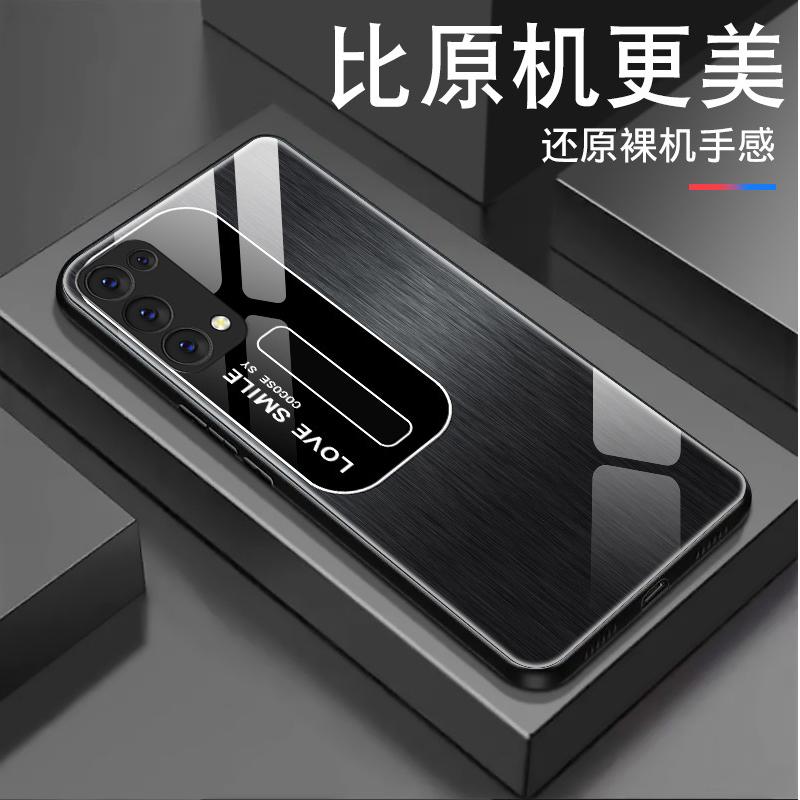 OPPOReno5手机壳love拉丝玻璃男款商务防摔保护套全包时尚简约创