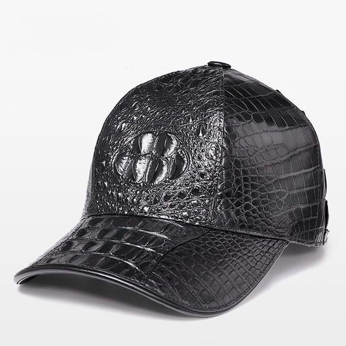 秋冬季鳄鱼休闲鸭舌帽男女通用高尔夫球帽皮质帽子棒球帽潮