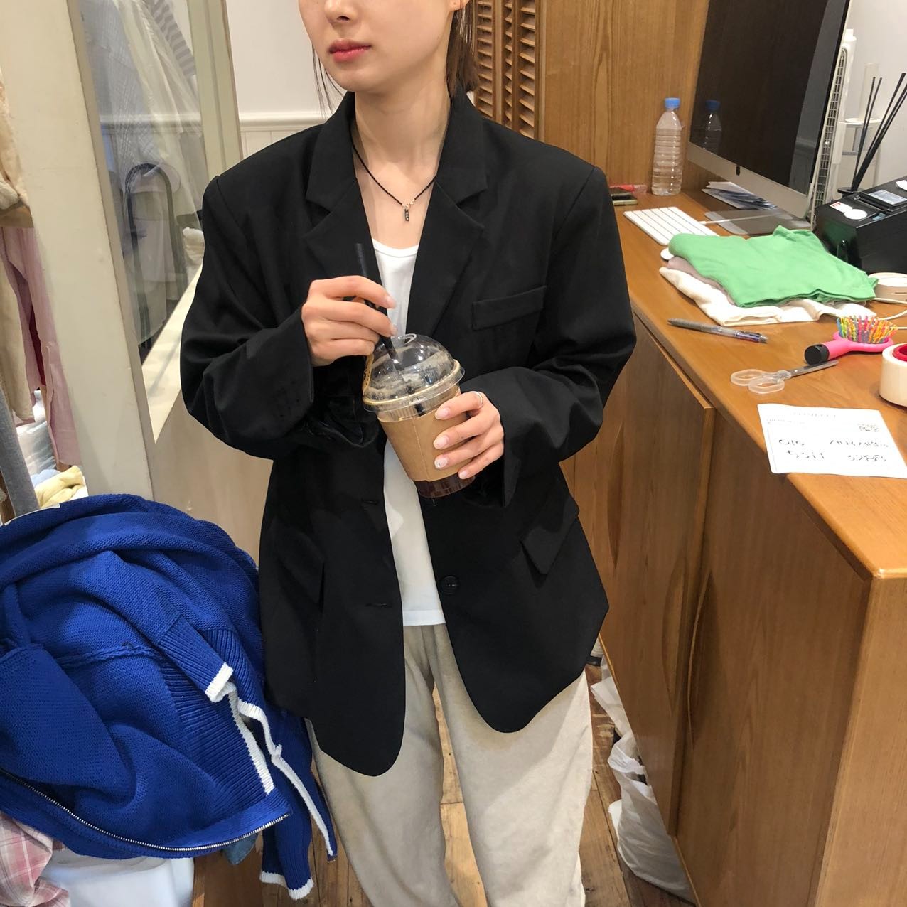 【LEA VELY韩国】秋冬新款基础款纯色西装外套时尚韩版休闲常规