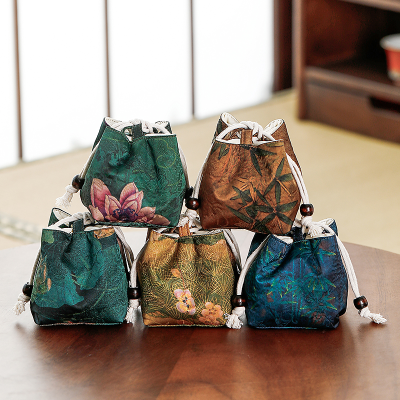 手工便携茶具收纳包旅行包茶杯袋布包加厚棉麻主人杯收纳袋茶道配