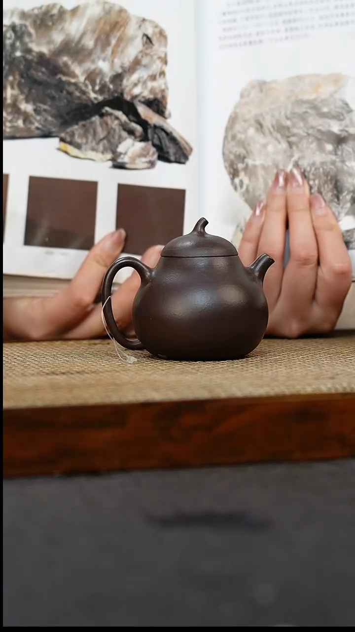 【闪购商品】紫砂茶壶茄瓜 天青 170 小龙