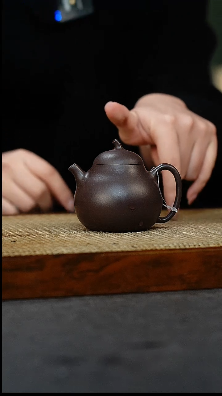 【闪购商品】紫砂茶壶茄瓜 天青 180 大个子