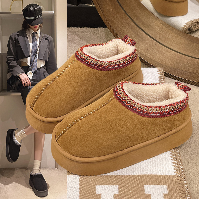 【粉丝专享】新款冬季女网红加绒棉鞋厚底居家外穿舒适加厚包跟棉鞋